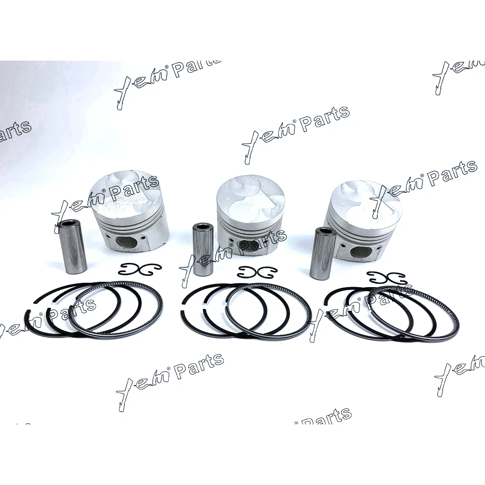 Hot Sell Piston + Ring Kit Set Oversize 72mm (+0.50mm) For Kubota D905 x3 PCS Engine Parts