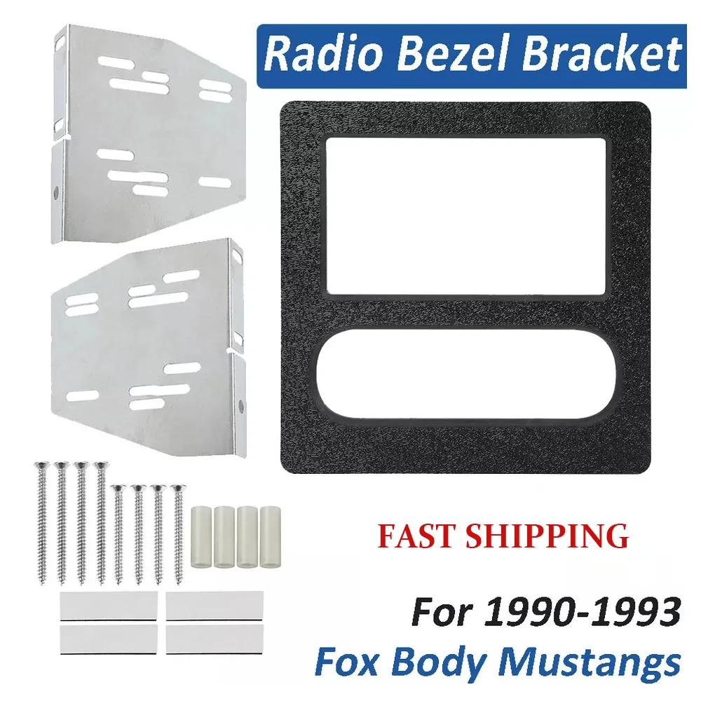 

For 1990-1993 Fox Body Mustangs Radio Relocation Double Din Trim Bezel Bracket Kit