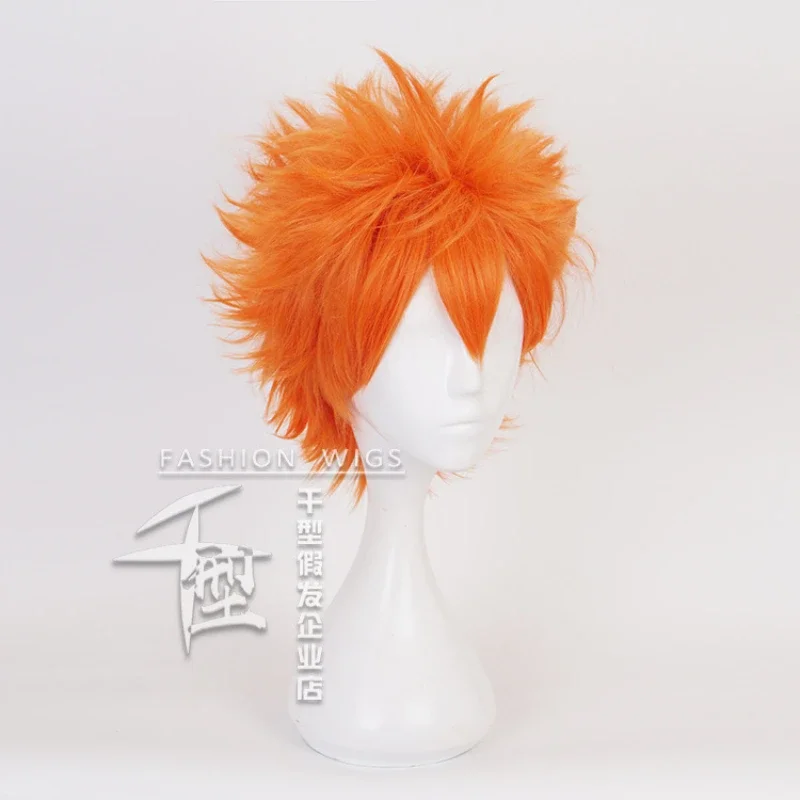 Haikyuu!! Hinata Syouyou Cosplay Wigs Short Orange Fluffy Layered Heat Resistant Synthetic Hair Anime Roleplaying Wig   Wig Cap