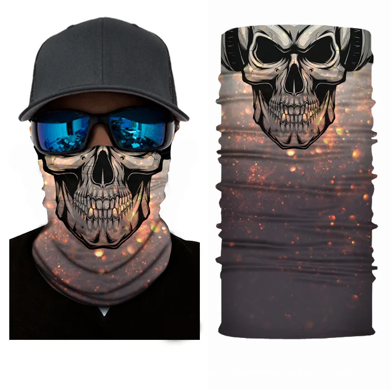 Skull Seamless Face Mask Scarf Head Wraps Women Men Outdoor Running Cycling Sun Neck Gaiter Balaclava Multifunction Tube Bandana