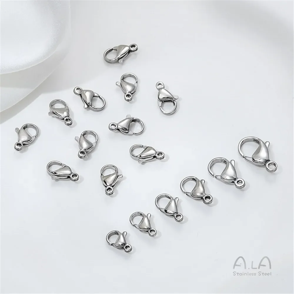 Niet-vervagende titanium stalen kreeftgesp 316 roestvrij staal Universele knopkop DIY armband ketting sieraden eindgesp