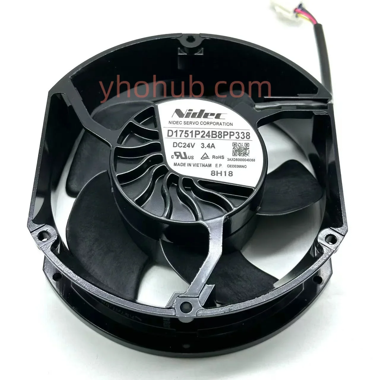 Nidec D1751P24B8PP338 DC 24V 3.4A 4-Wire Server Cooling Fan