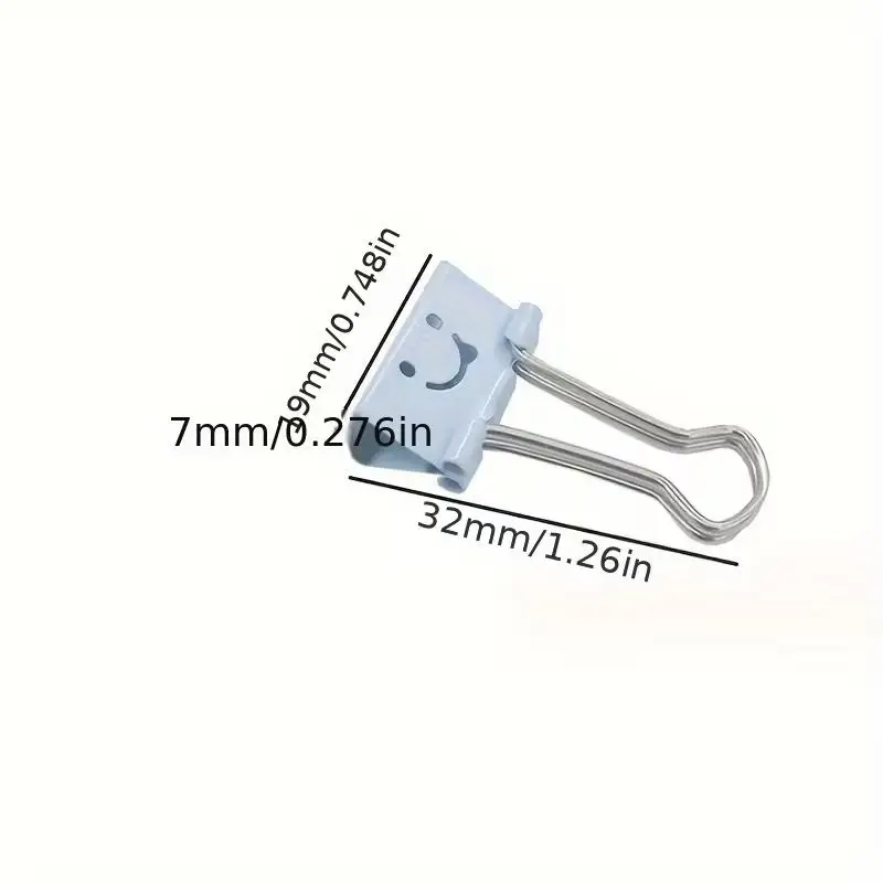 2/12pcs random Smiley Face Long Tail Clips – Colorful Hollow Design, Creative Ledger Clip, Gift for All Seasons view 5