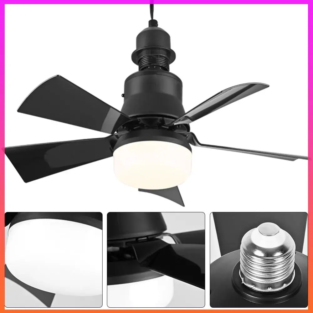 Screw Ceiling Fans with Light Remote Control Timing E27 Socket Ceiling Fan with Light Dimmable for Closet Dressing Room Kitchen