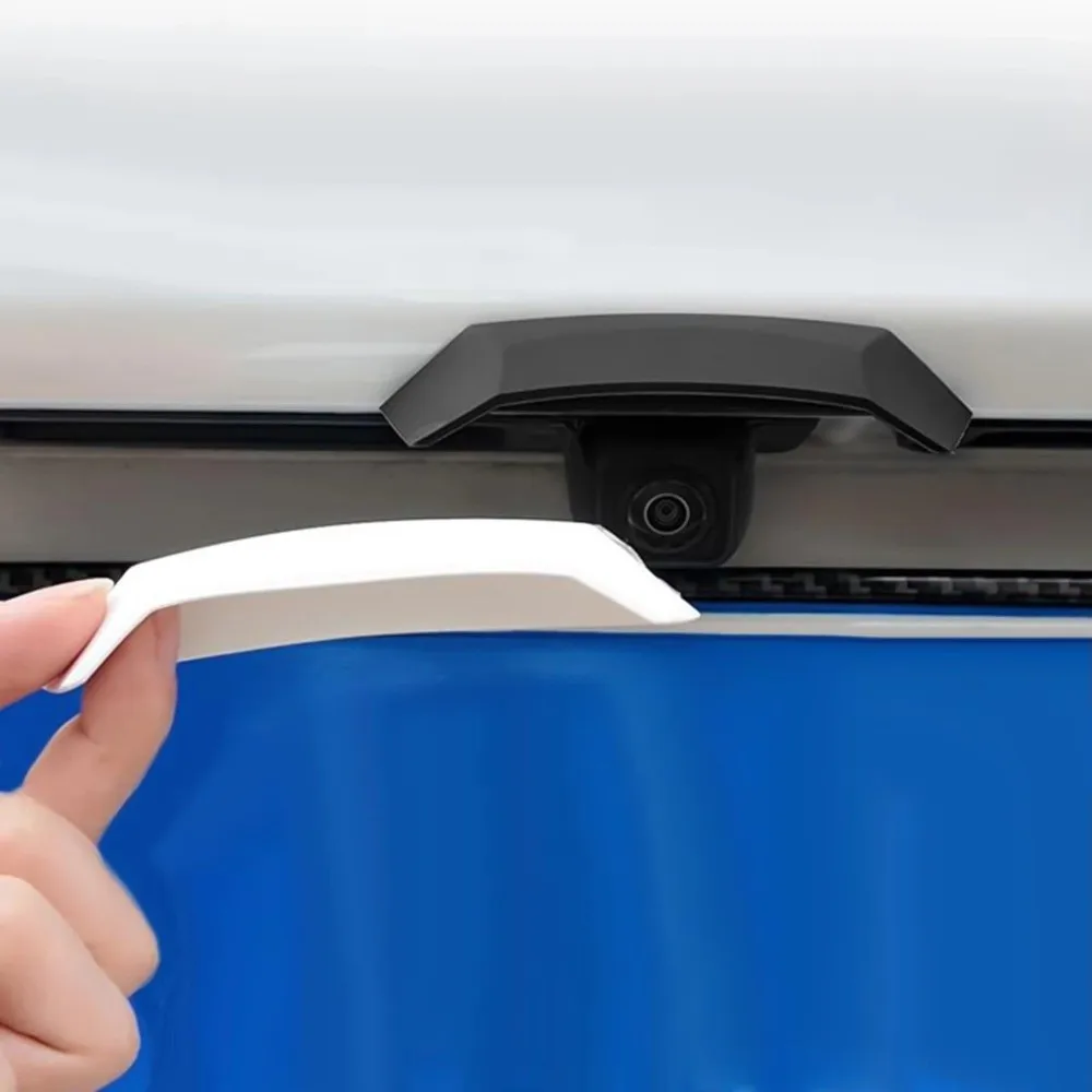PVC Rear Camera Rain Cover UV Resistant Hollow Drainage Channels Backup Camera Cover Waterproof Drill Free Installation