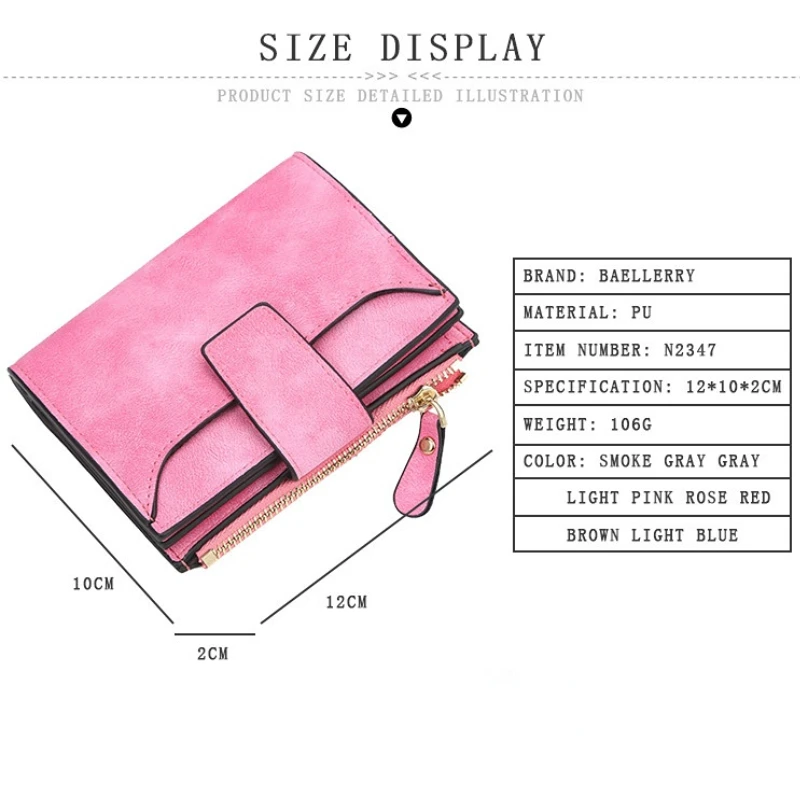 2023 Leather Women Wallet Hasp Small and Slim Coin Pocket Purse Women Wallets Cards Holders Luxury Brand Wallets Designer Purse