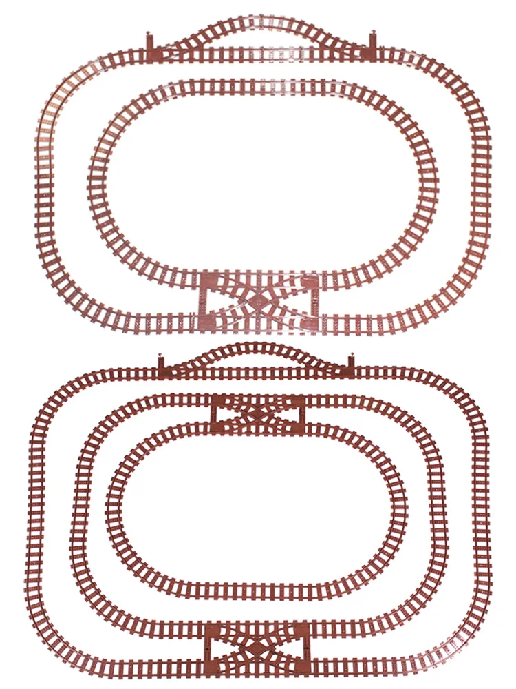 Train Track Railroad Accessories - City Train Track System with Railroad Crossing, Compatible with Major Brand Trains in Buildin