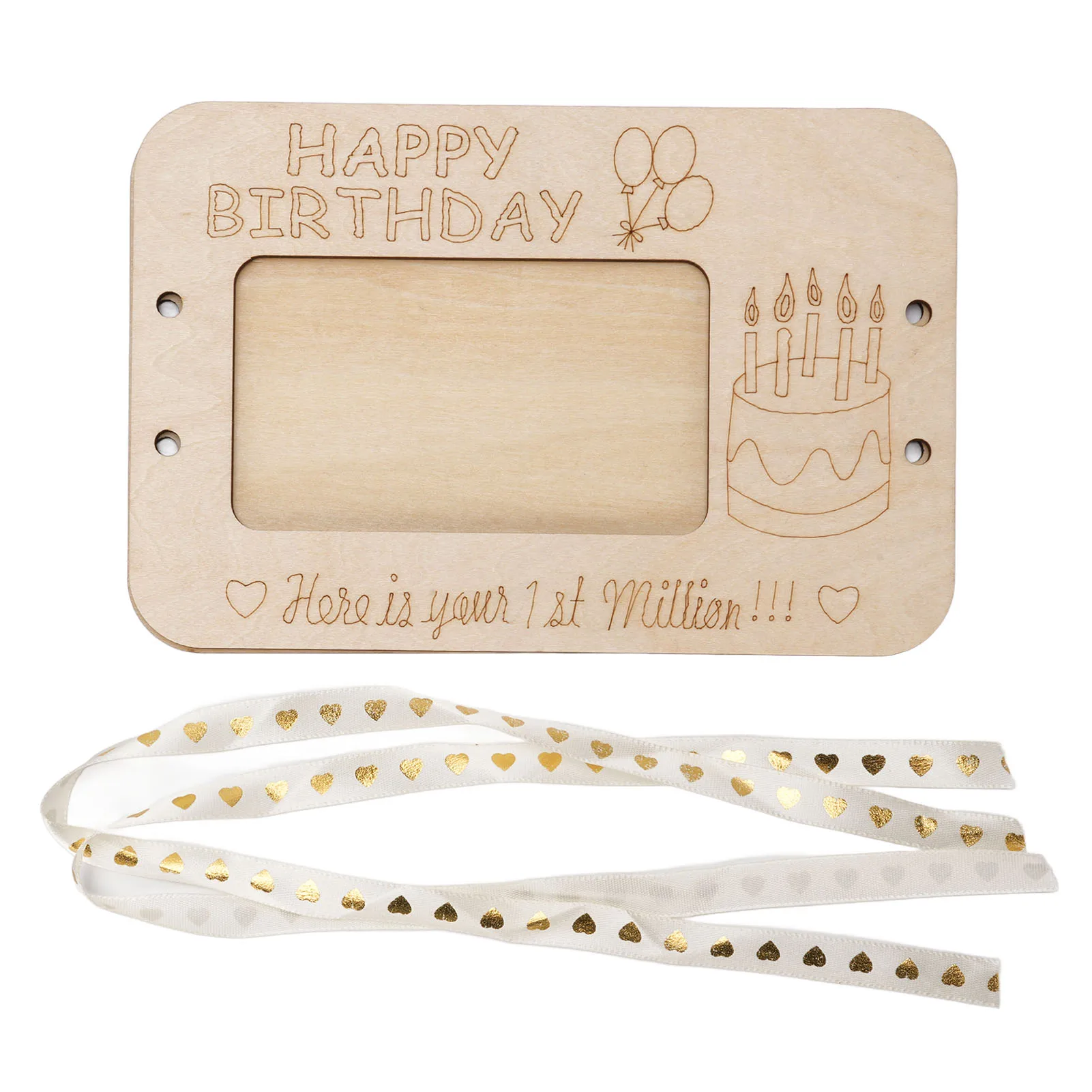1Pc Your First Million Wooden Wallet Creative Money Holder Cash Gift Birthday Wedding Present Desk Ornament