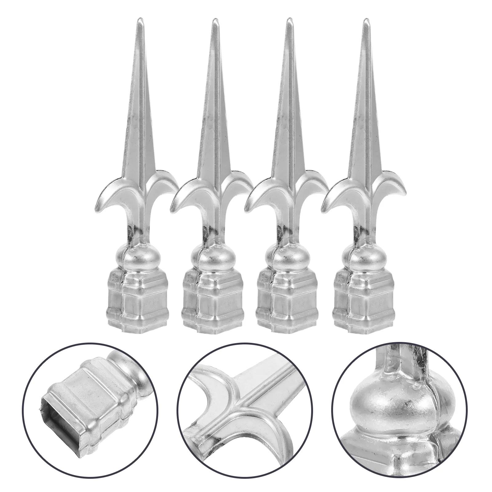 

4Pcs Durable Fence Post Toppers Easy Install for Fences Gates Railings Stylish Metal Caps Outdoor Decor Deck Post Caps