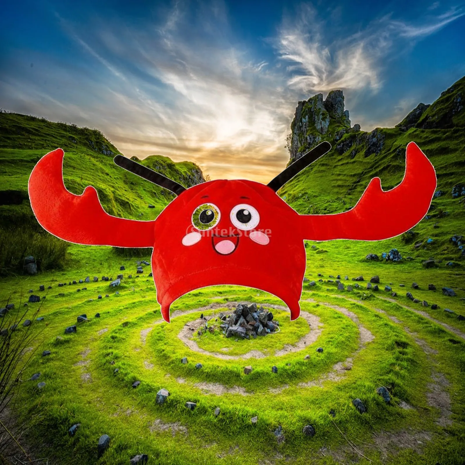 Chapeau de fête en peluche douce style dessin animé, tête de homard, fantaisie pour adultes et enfants, idéal pour les moments photo