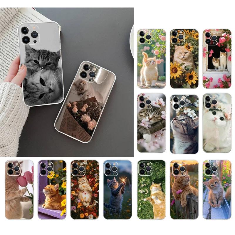 

Flower Cats Phone Case For iphone 17ProMax 17 Pro Air 16 15 14 13 Pro Max 16 15 14 13 Pro 15Plus