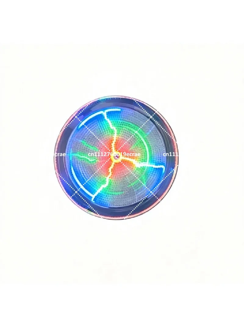 2.5" Plasma Lightning Disk Sound Activated Ion Lamp, Battery Powered Glow Night Light for Home Party Decor