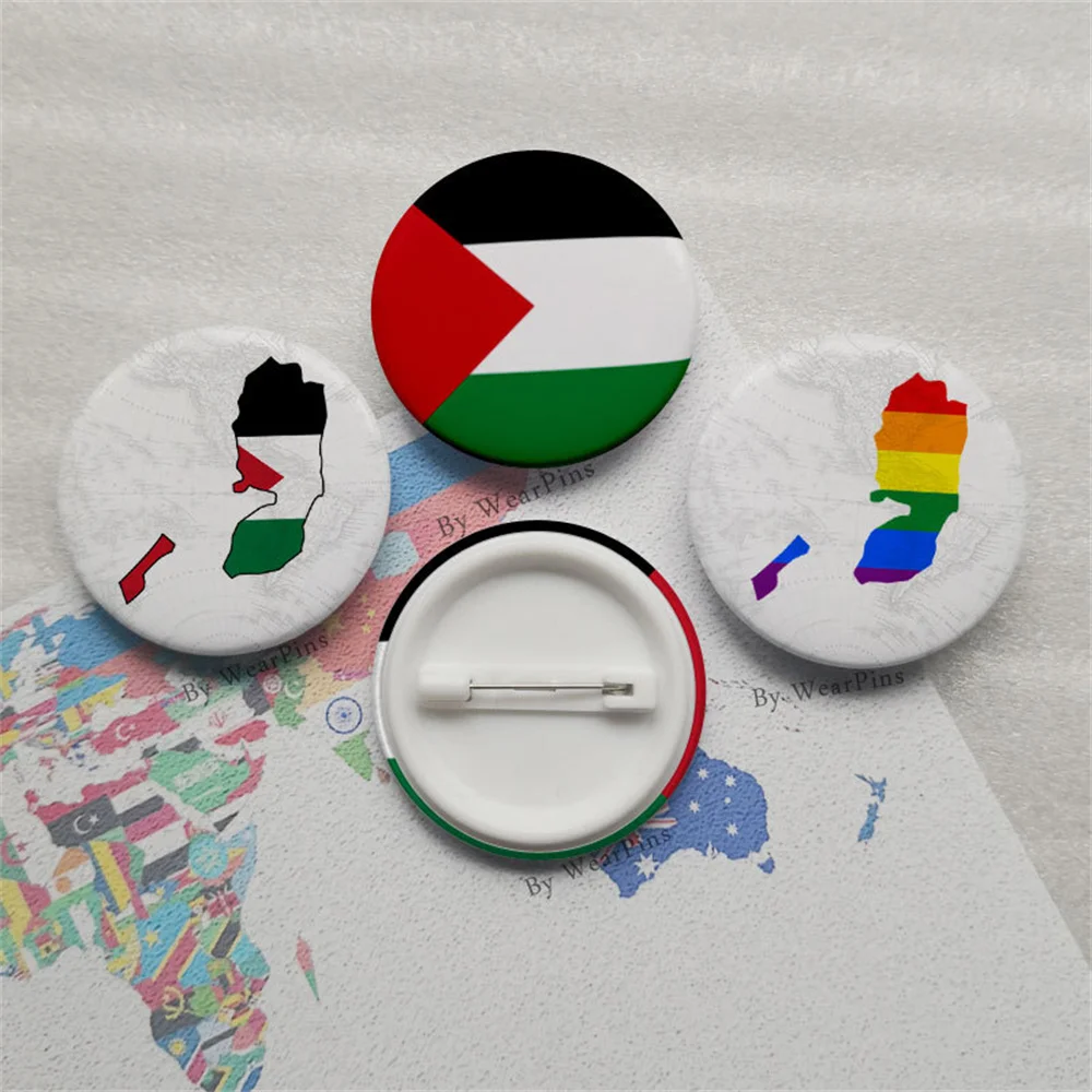 Palestina bandiera Pin palestina mappa arcobaleno banda stagnata distintivo palestina Pin abbigliamento cappello borsa accessori decorazione della