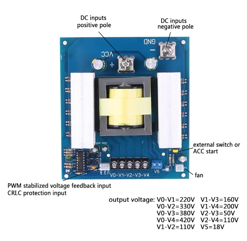 

DC 12V 1000W Inverter DC-to-AC Boost Circuit Board — Sine Wave / Modified Sine Wave (Single-SCR Topology) Front-End Stage