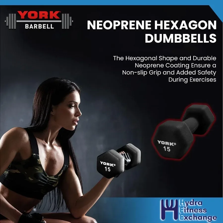Neoprene Hexagon Dumbbells with Cast Ergo Handle 3lb, Pack of 4 Durable Anti-Slip Exercise Fitness Strength Training Free Weigh