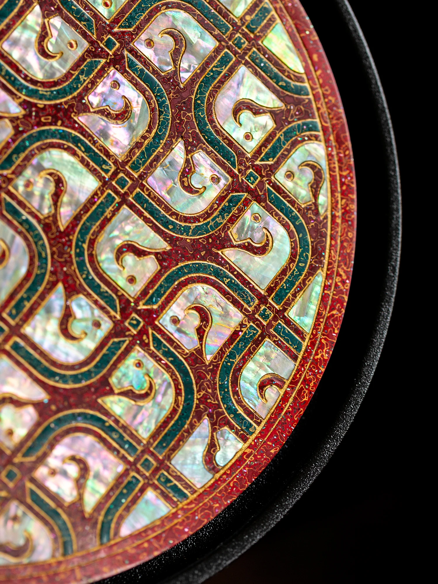 

Изысканный чайный поднос ручной работы Ma Year, круглый, из чистого лакового дерева, с индукционным нагревом, высококачественная золотая инкрустация, традиционный китайский стиль.