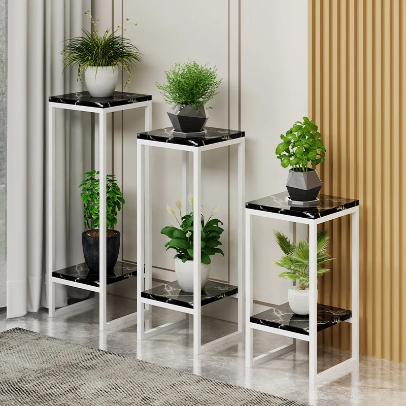 Nordic Style Living Room Shelf Indoor Planter Display Rack Metal Flower Pot Stand Rack Organizer Plant Stand for Balcony Hallway