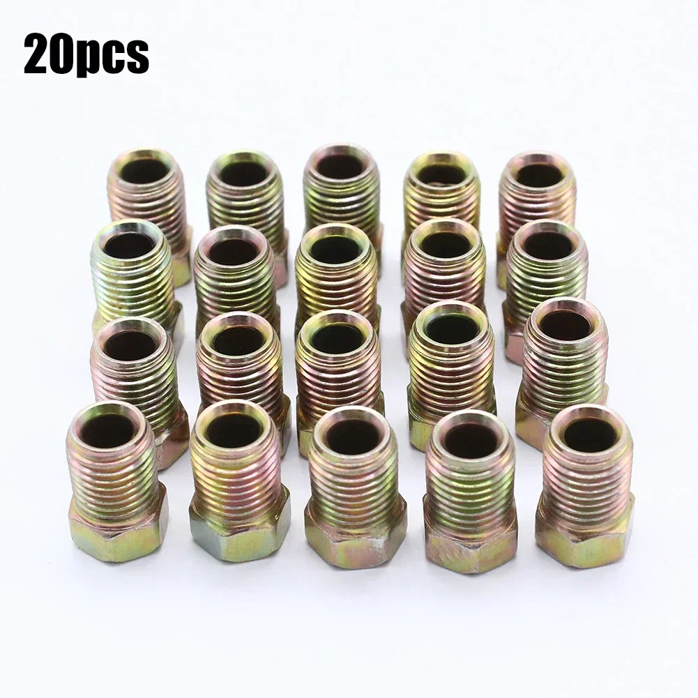 20 Pieces 3/8-24 Inverted Flare Tube Nuts Fits For 3/16 Inch Tube Brake Line Zinc Tube Nuts Useful