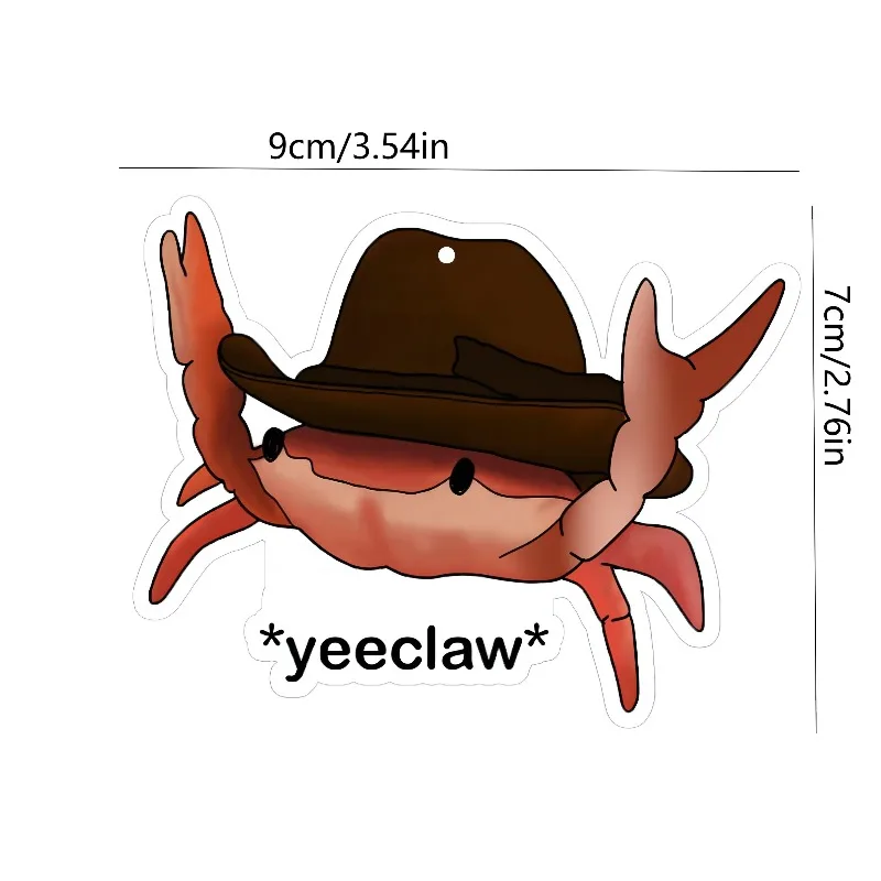 Car Air Freshener Cowboy Hat Crab Meme Hanging Scent Card for Car Interior Rearview Mirror Ornament Gift