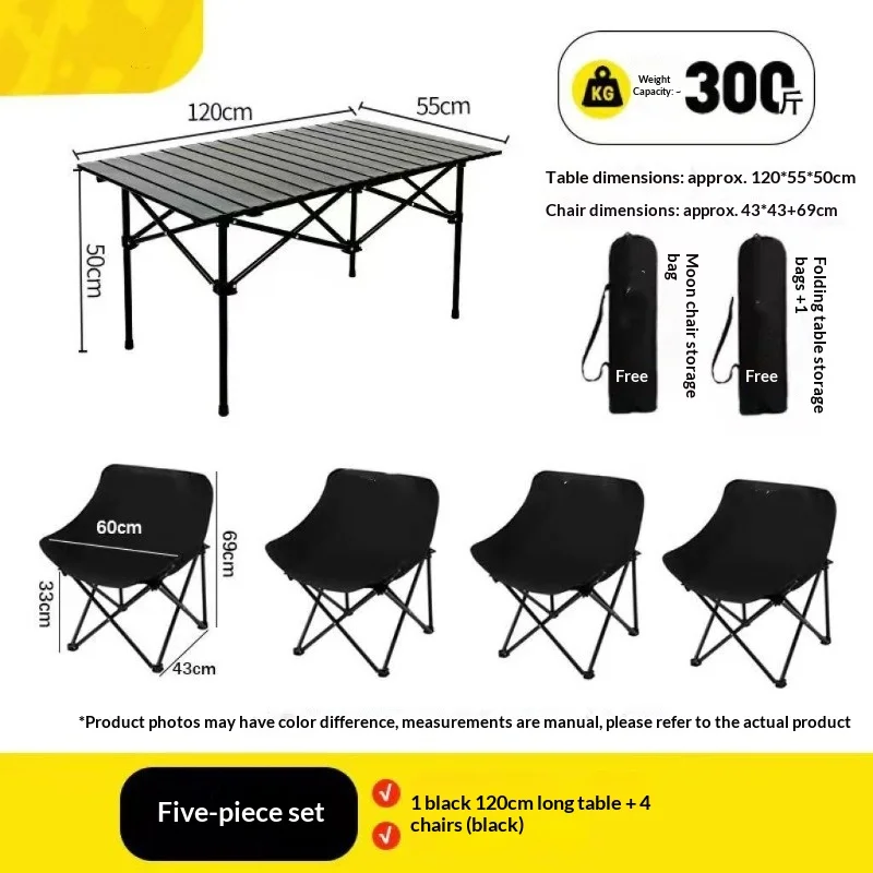 كرسي تخييم قابل للطي محمول خفيف الوزن في الهواء الطلق مقعد القمر قابل للطي طاولة تخييم مجموعة كراسي نزهة شواء الشاطئ المشي لمسافات طويلة التخييم