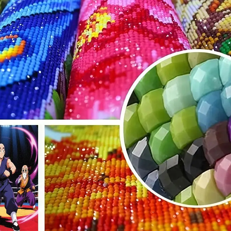 1PC Dragon Ball Z Krillin Master Roshi Anime Diamond Painting Kit, 5D DIY Full Drill Rhinestone Embroidery Cross Stitch Art, Mar