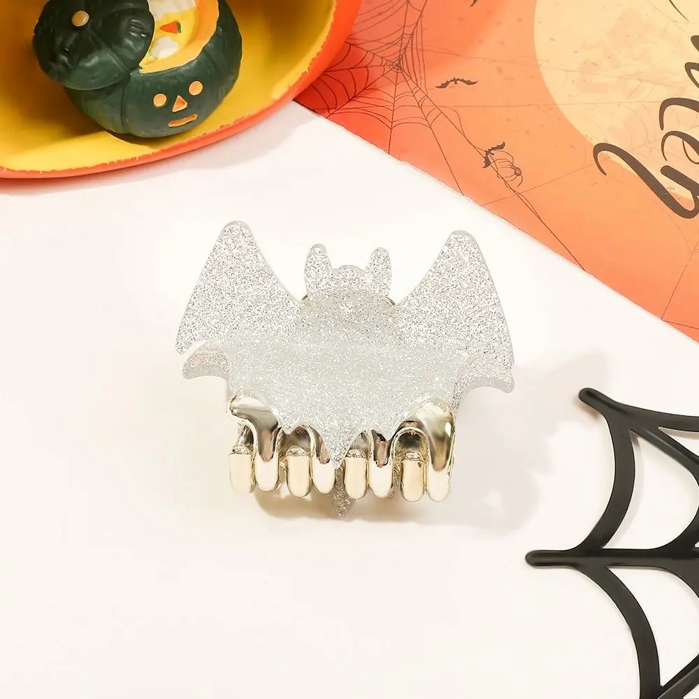 

Y2K Halloween Bat Hair Claw Dazzling Colors Headdress Shiny Acrylic Shark Clip Alloy Gothic Style Bat Wings Hair Claw Work