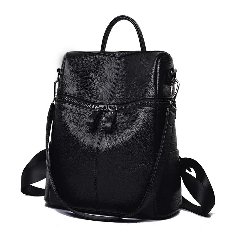 2024 New Fashion Genuine Leather Women Backpacks Luxury Brand Female Real Natural Leather Ladies Girl Student Casual Backpack