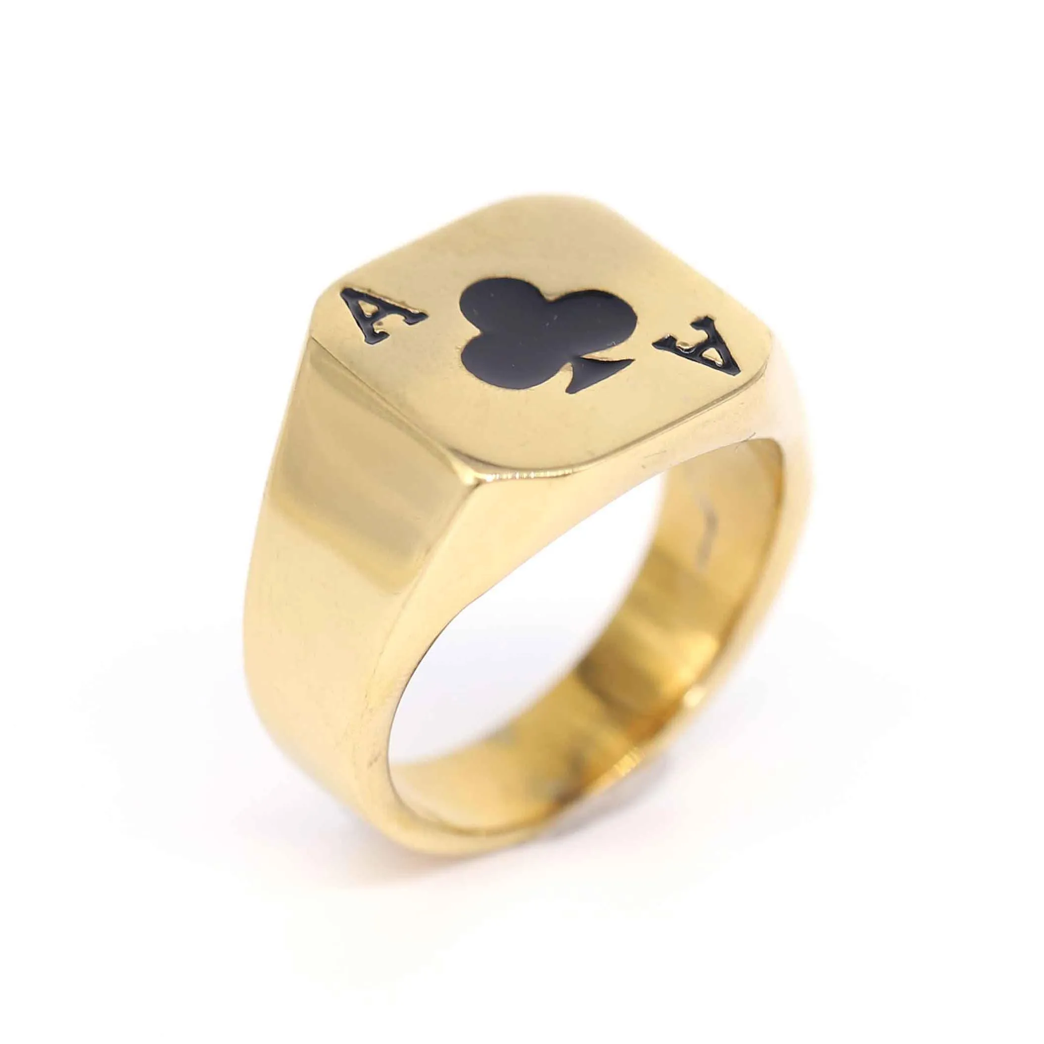 

Fashion 18k Gold Plated Jewelry Simple Bohemian Stainless Steel Gold Plated Vintage Emerald Ring