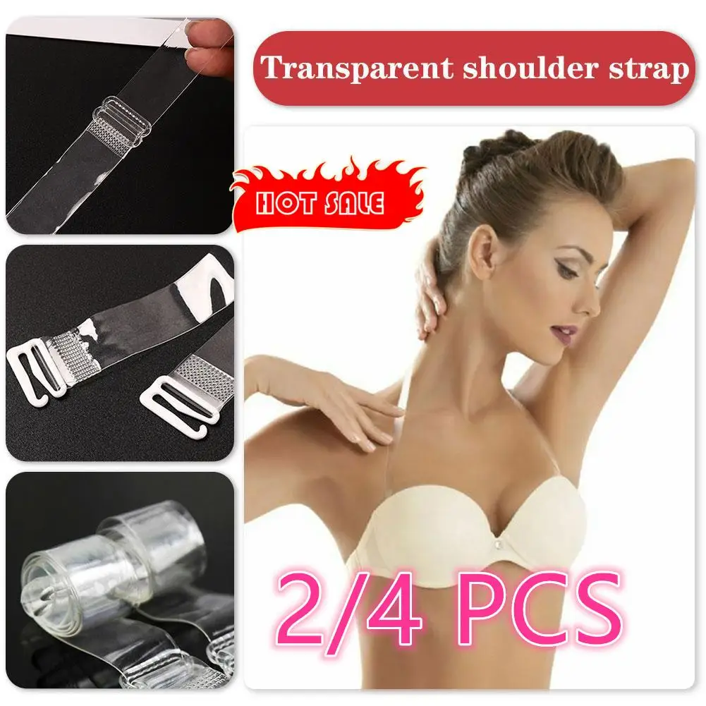 1/2 PairsWomen Clear Bra Straps Invisible Transparent Elastic Bra Belt Shoulder Straps Adjustable Underwear Intimates Accessorie