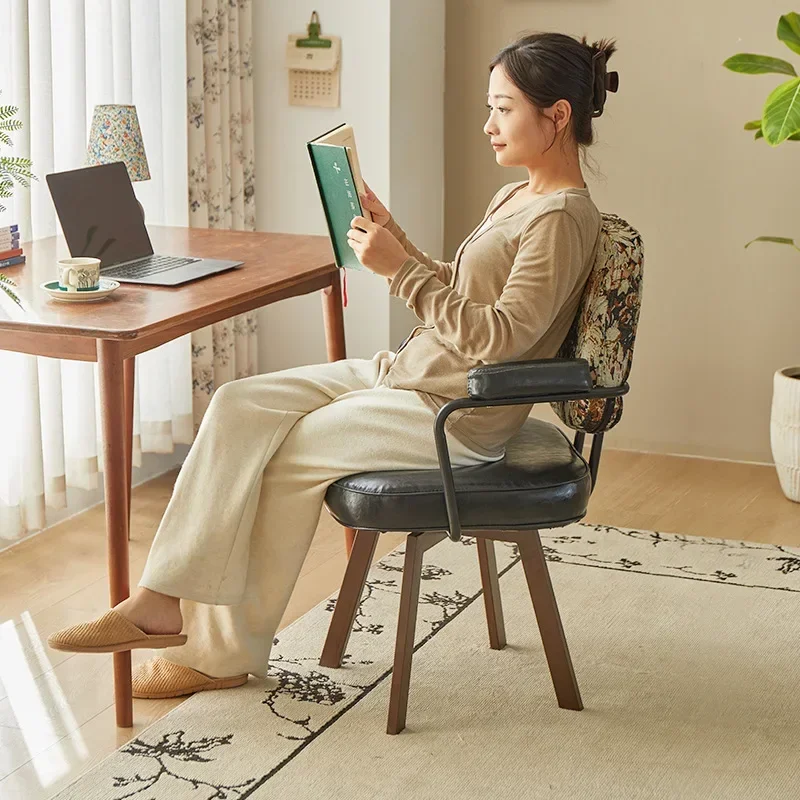 Factory Multi-functional Computer Chair Office Chair Bedroom Swivel Chair Study Seat Retro Chair Back Chair Rotating Desk Chair