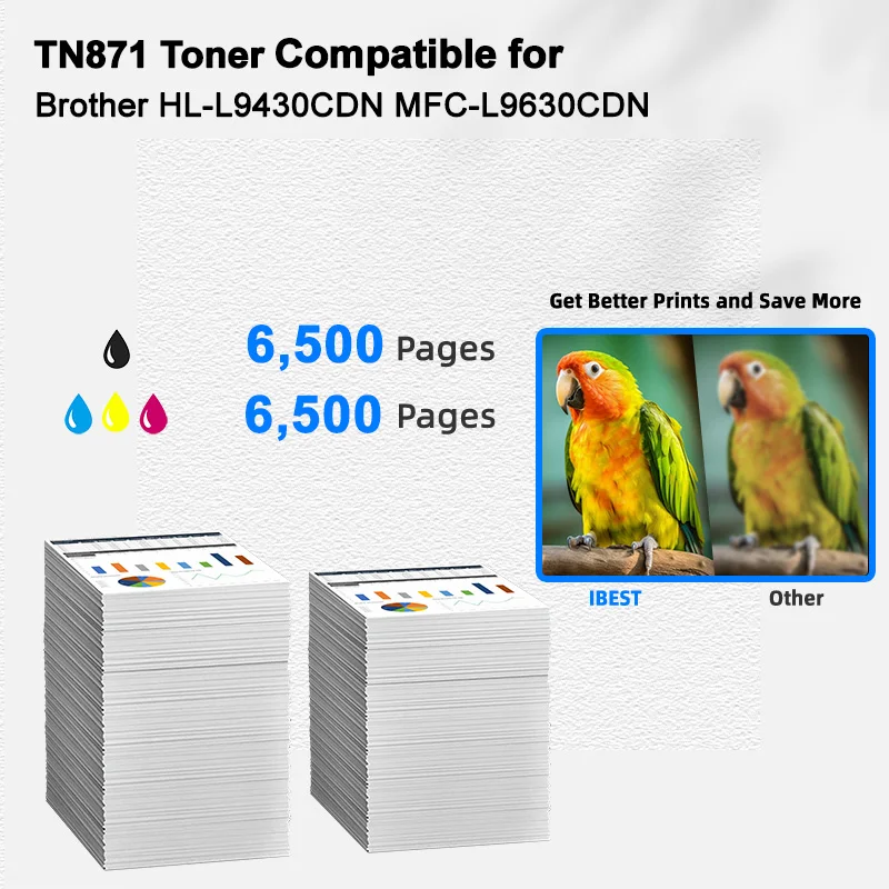 IBEST Compatible Toner Cartridge Brother TN871 TN871XL Compatible for Brother HL-L9430CDN HLL9430CDN MFC-L9630CDN Cartouche