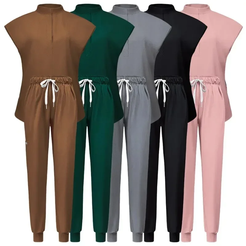 Medical Uniform Elastic Scrub Set Hospital Surgical Scrubs Tops Pants Nurse Nursing Workwear Doctors Clothes Medical Accessories