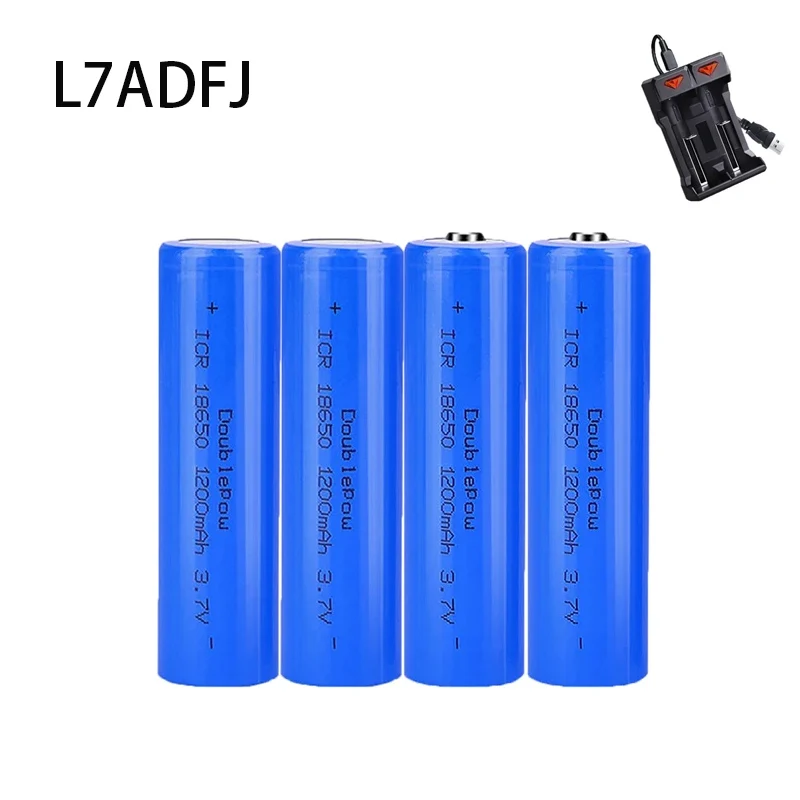 1200mah 18650 Lithium Battery With Charger 3.7V Li-ion Batteries For Electric Pointer Doorbell Flashlight Rechargeable Battery