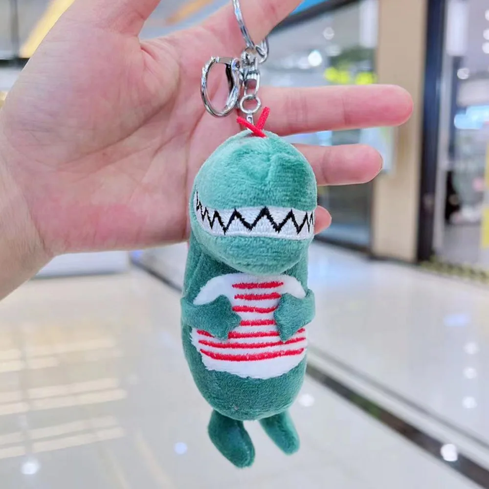 Mini llavero de peluche de dragón Kawaii, bonito dinosaurio verde, mochila, colgante de bolsa de Animal relleno suave para niños y niñas