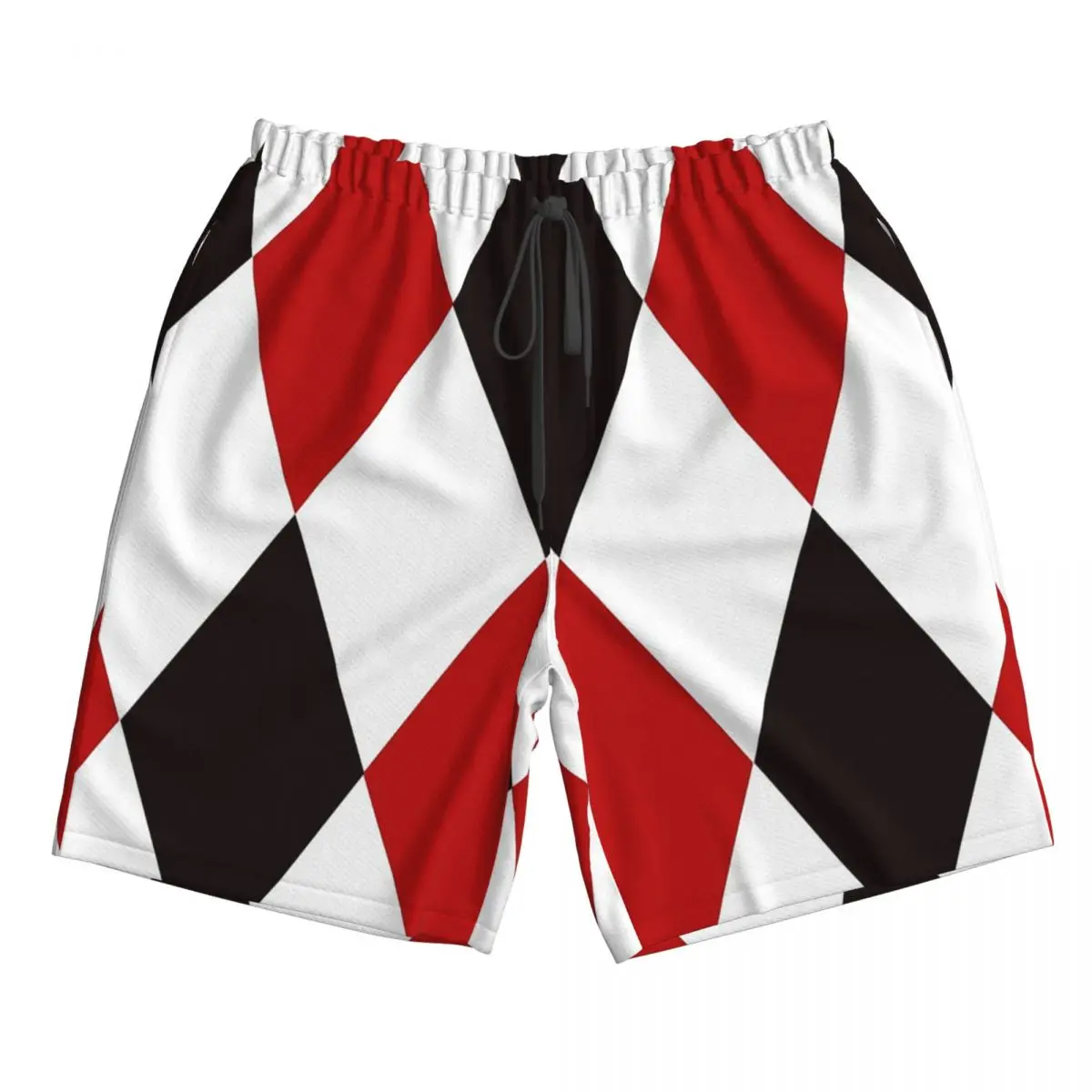 

Harlequin Plaid Playing Cards Diamond Trunks Beach Board Shorts Casual Quick Dry Swimming Summer Men Pants