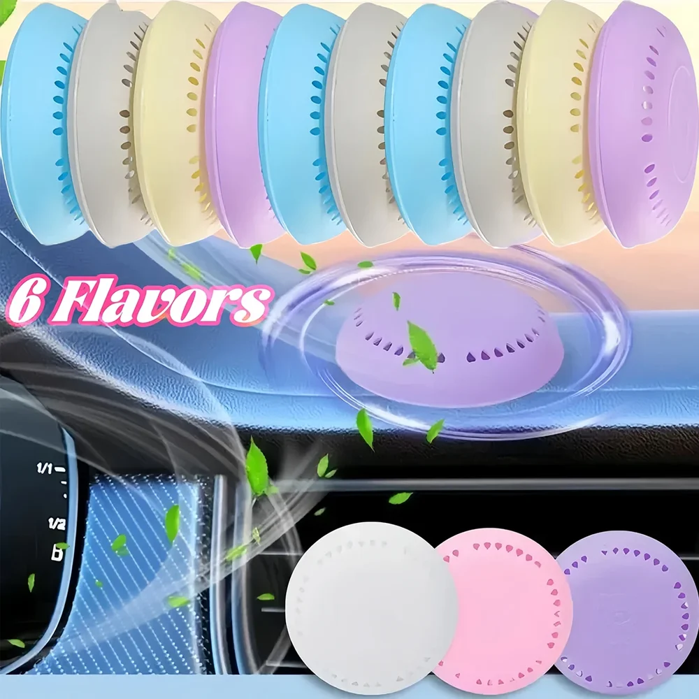 12 SETs Car Air Fresheners Toilet Aromatherapy Long Lasting Deodorization Round Solid Air Freshener Car Interior Accessories