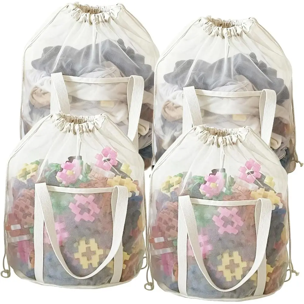 

Прочные большие сетчатые сумки для игрушек, белья и пляжного снаряжения — дышащие, прочные для хранения вещей для дома и путешествий