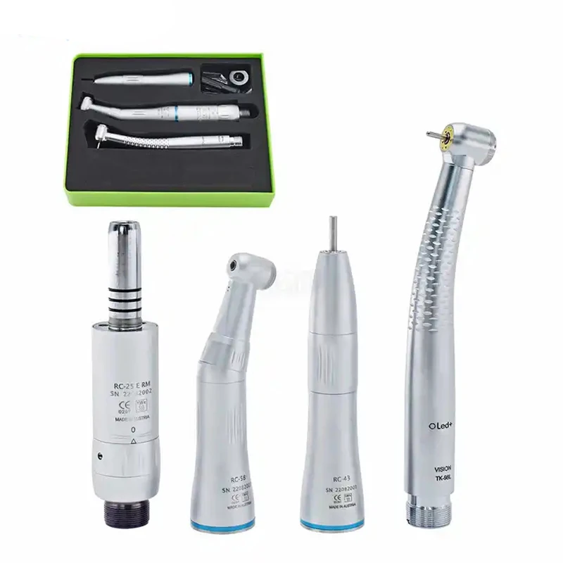 2/4 Holes 5 LED E-generator Handpiece Push Button Inner Spray High Speed And Low Speed Handpiece Dental Handpiece Set