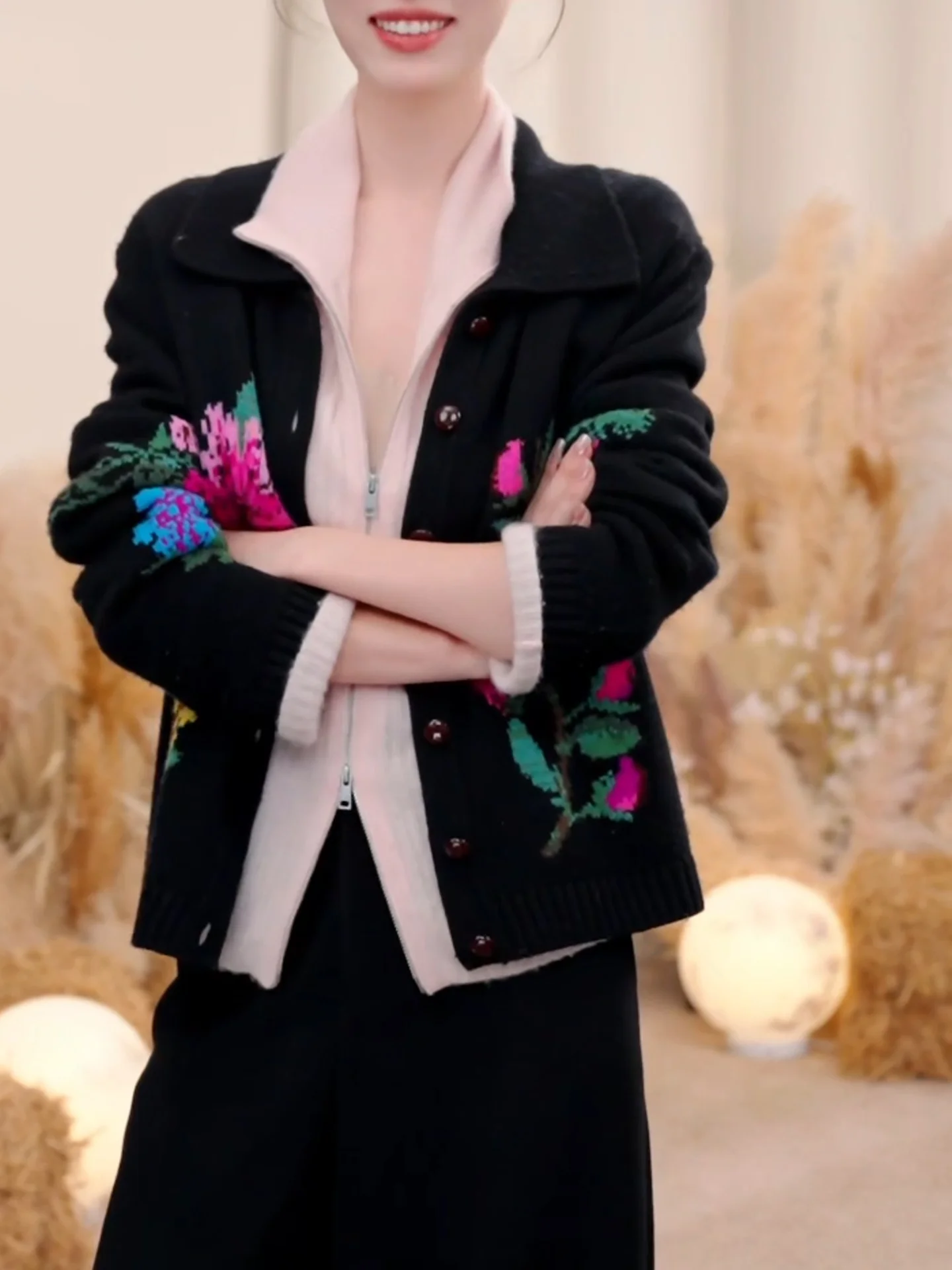 

Bla Knitted Long Sve Sweater Women's Cardigan Coat Floral Embroidery Large Size Autumn Winter New Sle Vintage Women's ...