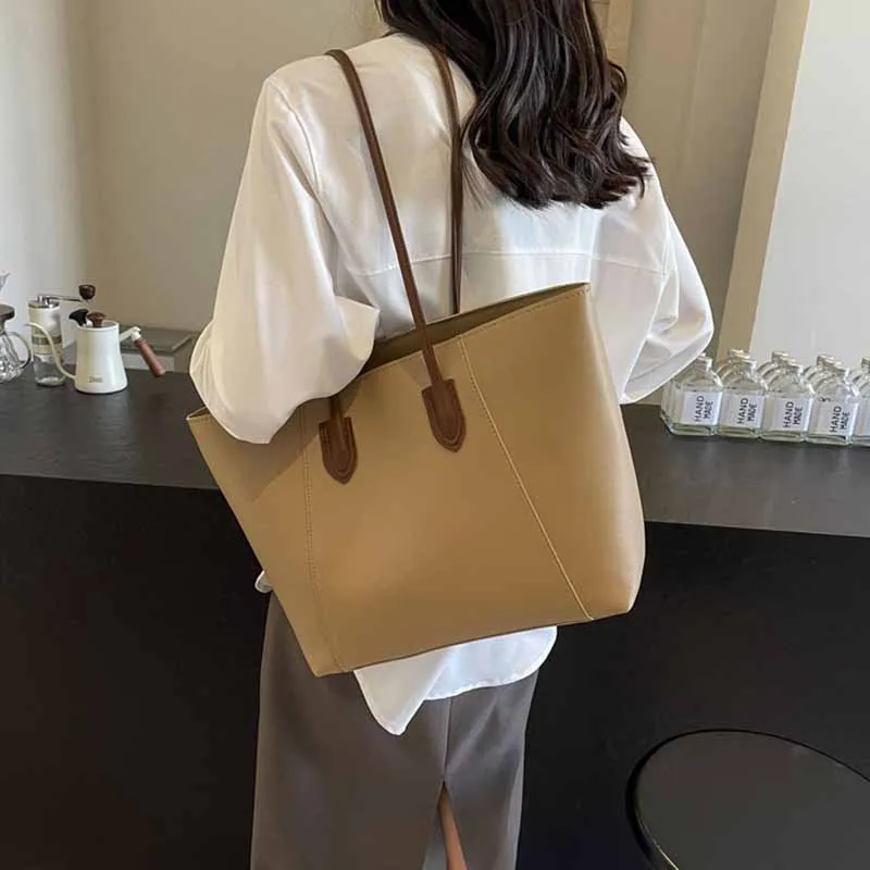 

Tote Bag for Women 2025 New Large-capacity Versatile Single Commuting Travel Shoulder Bag Lading Simple Fashion Solid Handbags