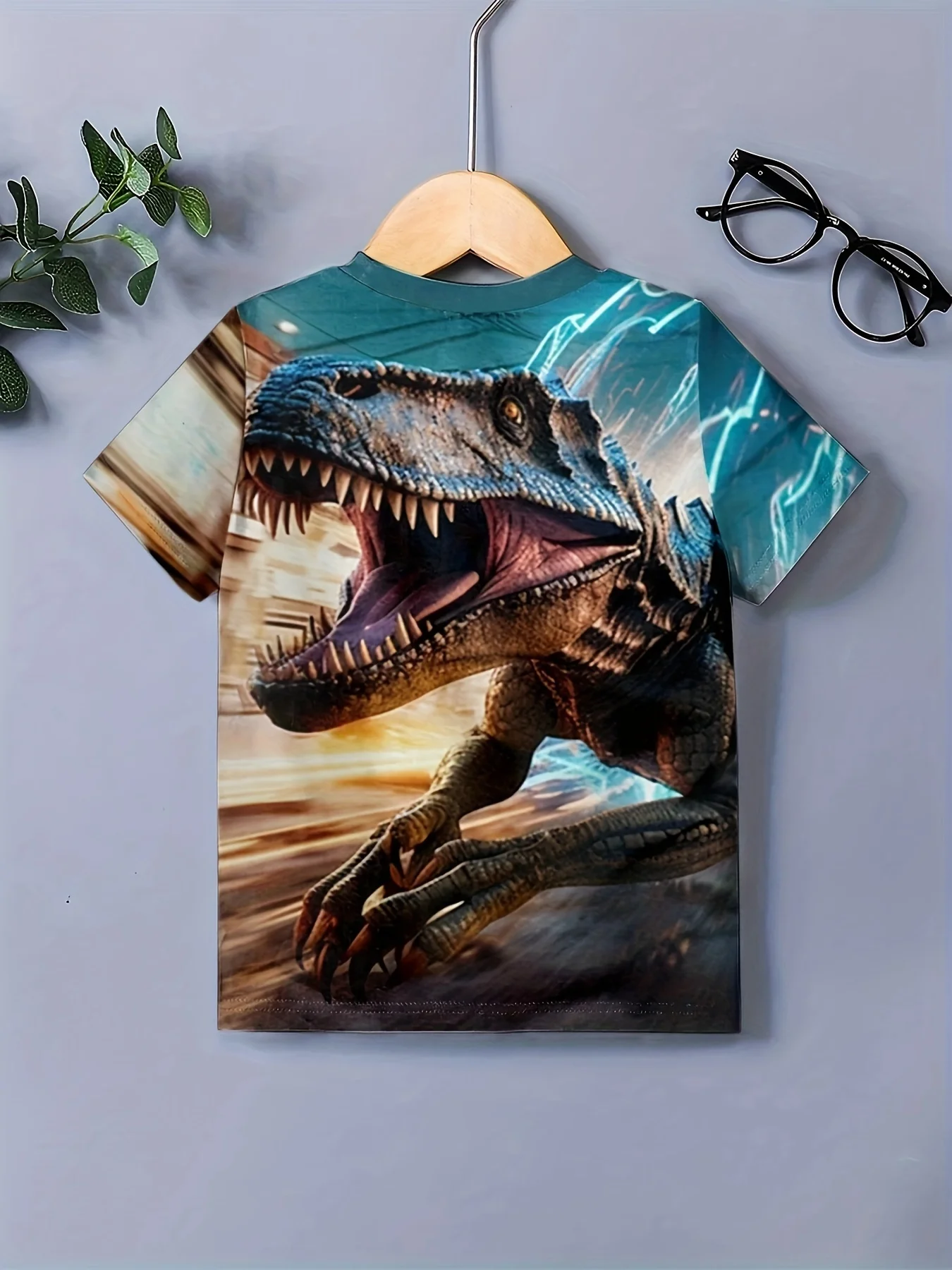 Kinder kleidung Jungen T-Shirt Kurzarm Mädchen T-Shirt 3d Cartoon Dinosaurier lässig Rundhals-T-Shirts Kinder Sommer Kleidung Tops – Detail 8