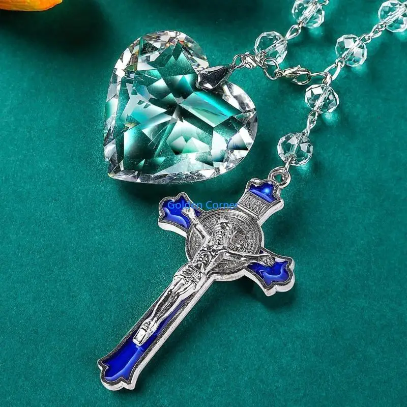 

E15D Car Pendant Car Decoration Crystal Heart Alloy Enamel Glazed Pendant