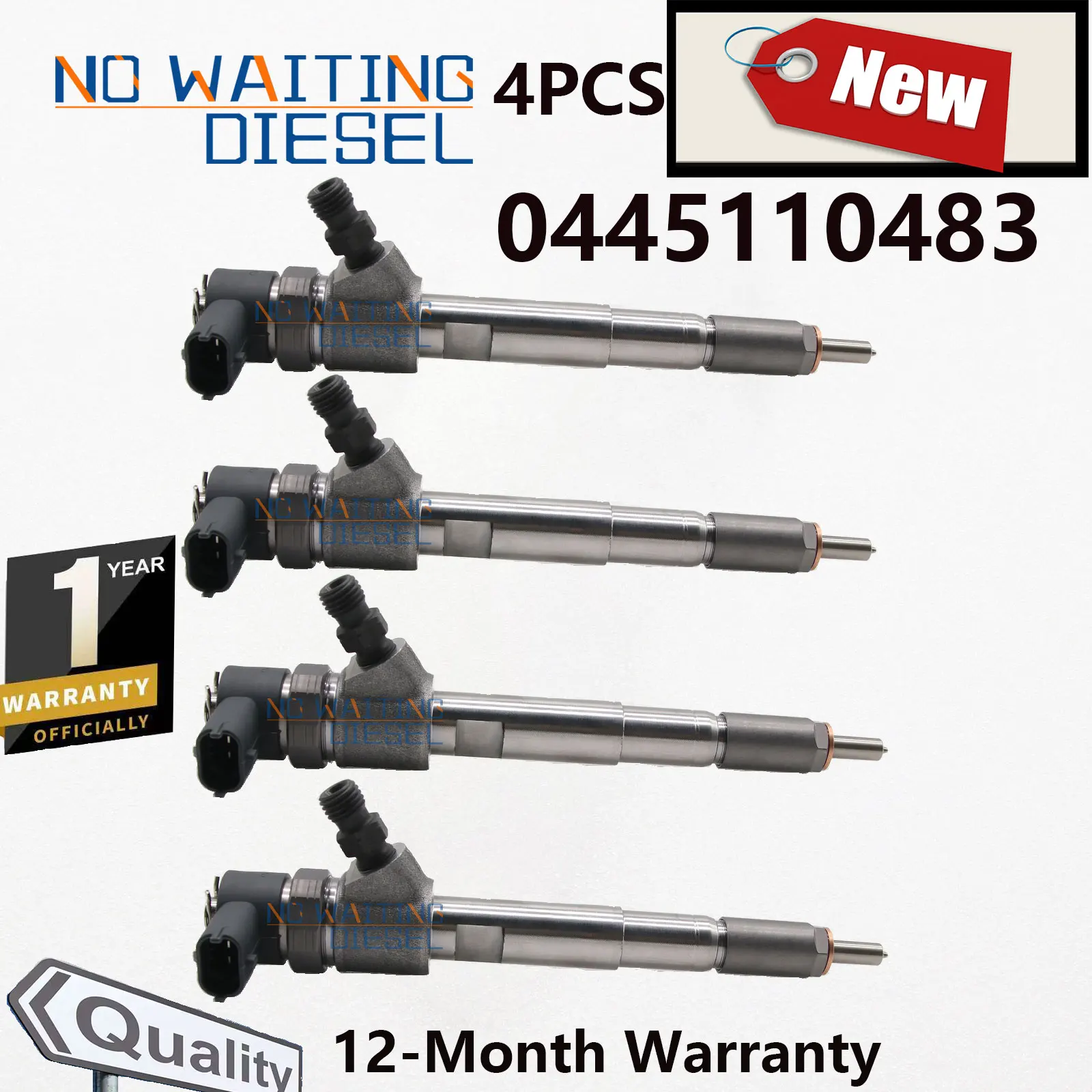 4PCS 0445110483 Fuel Injection Systems 0 445 110 483 Common Rail Injector Number 0445 110 483 For SAIC MAXUS V80