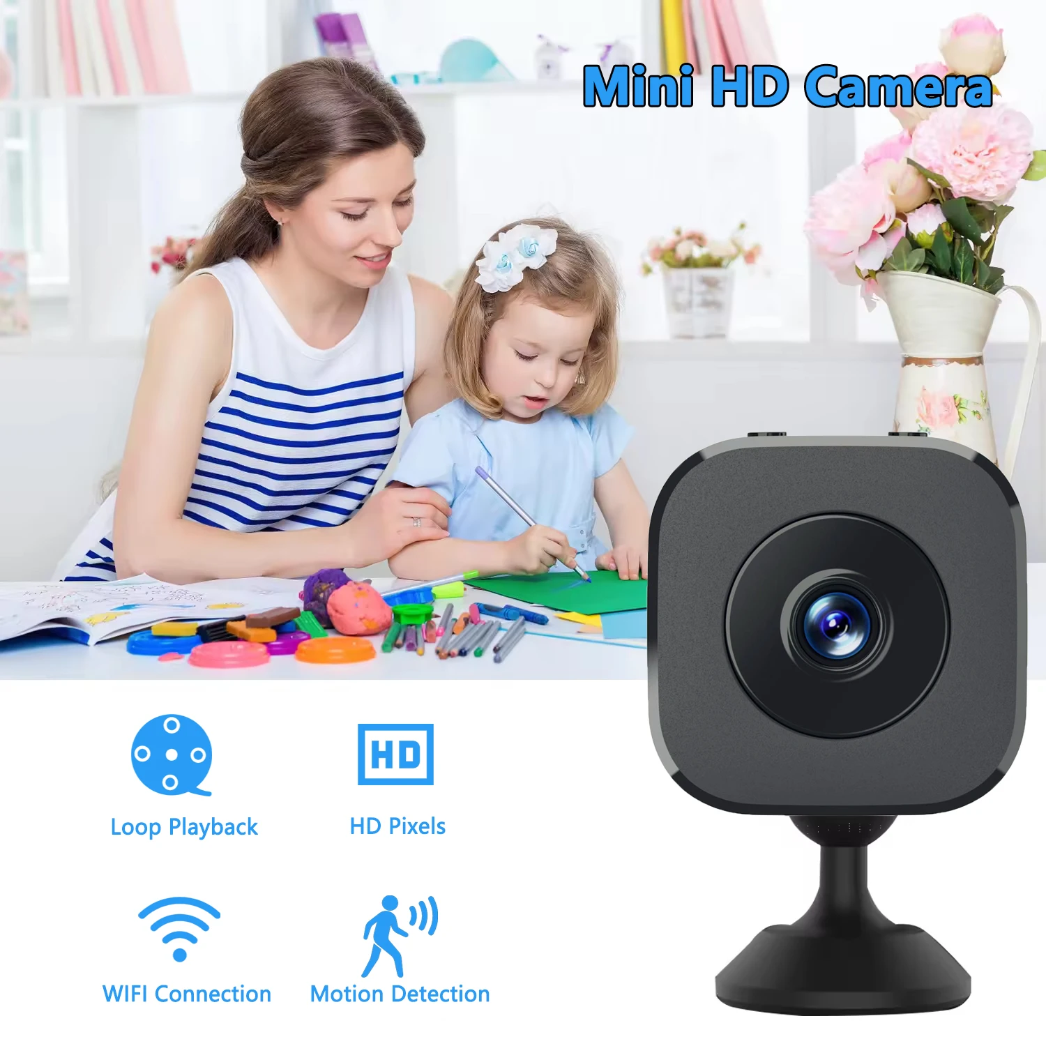 1080P Mini HD Baby Camera WiFi Wireless Monitoring Security Protection Remote Monitor Camcorders Video Surveillance Smart Home