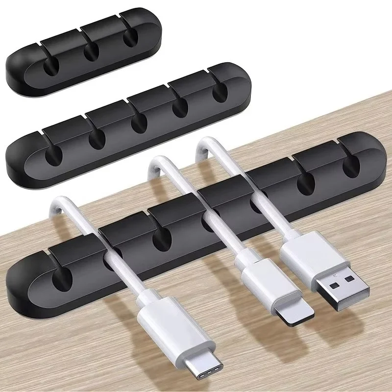 3/5/7 Hole Data Cable Organizer Desktop Cable Clip Charging Cable Storage Protector Mouse Cable Headphones Winder Fixing Clips