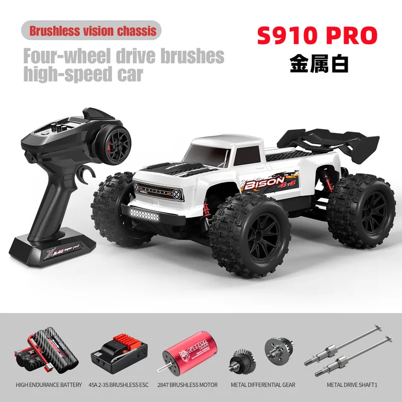

S909/910 Pro Brushless Motor High-Speed Rc Car 1:16 Scale Monster Truck Off-Road Model Four-Wheel Drive Suitable Boys Gifts