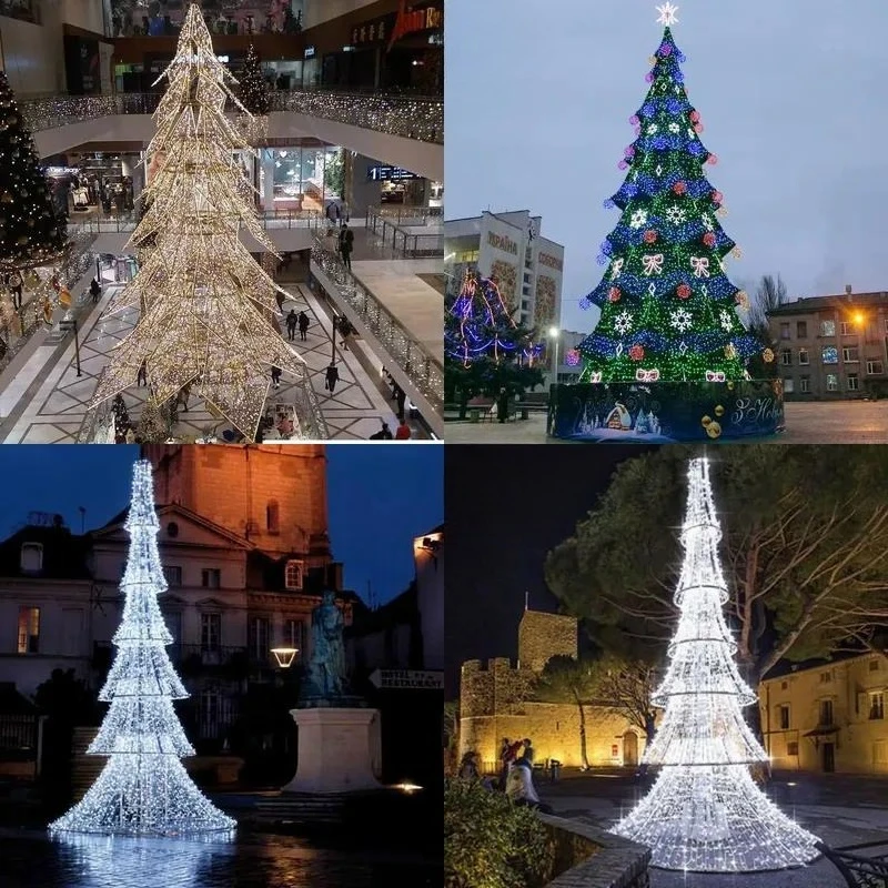 5m Tall Vertical Decorative Tower Christmas Tree for Outdoor Use