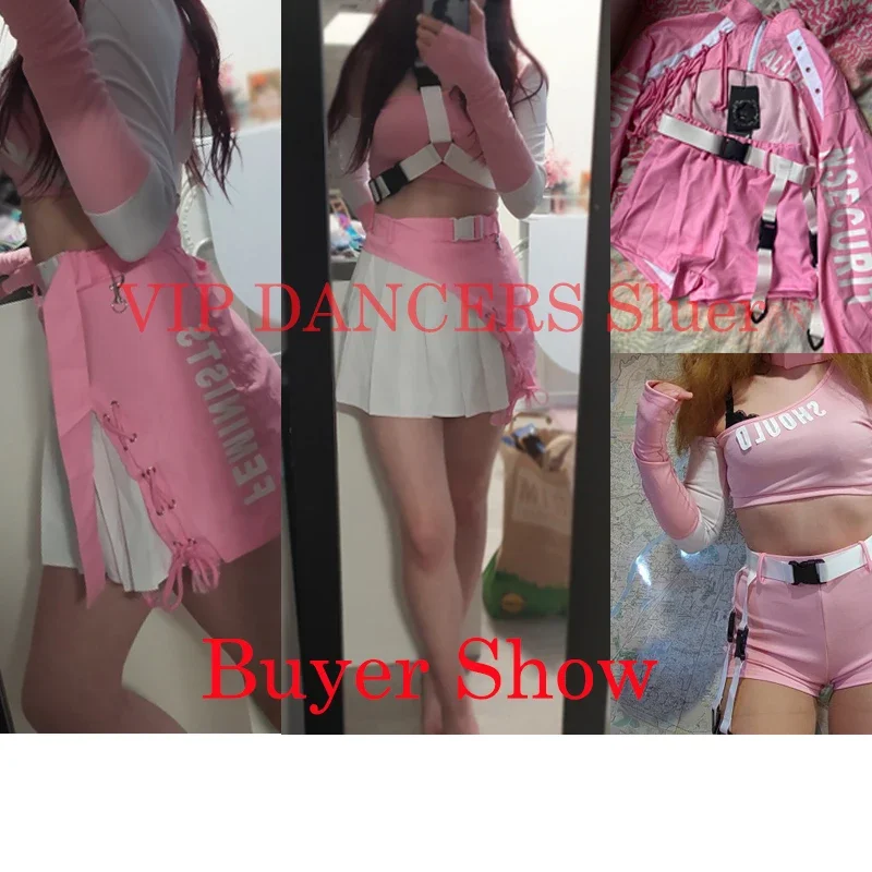 Sexy Ds Costume Female Hip Hop Clothes Nightclub Pink Dj Costume Bar Women Gogo Dance Stage Costumes Pole Dance Clothes DQS6244