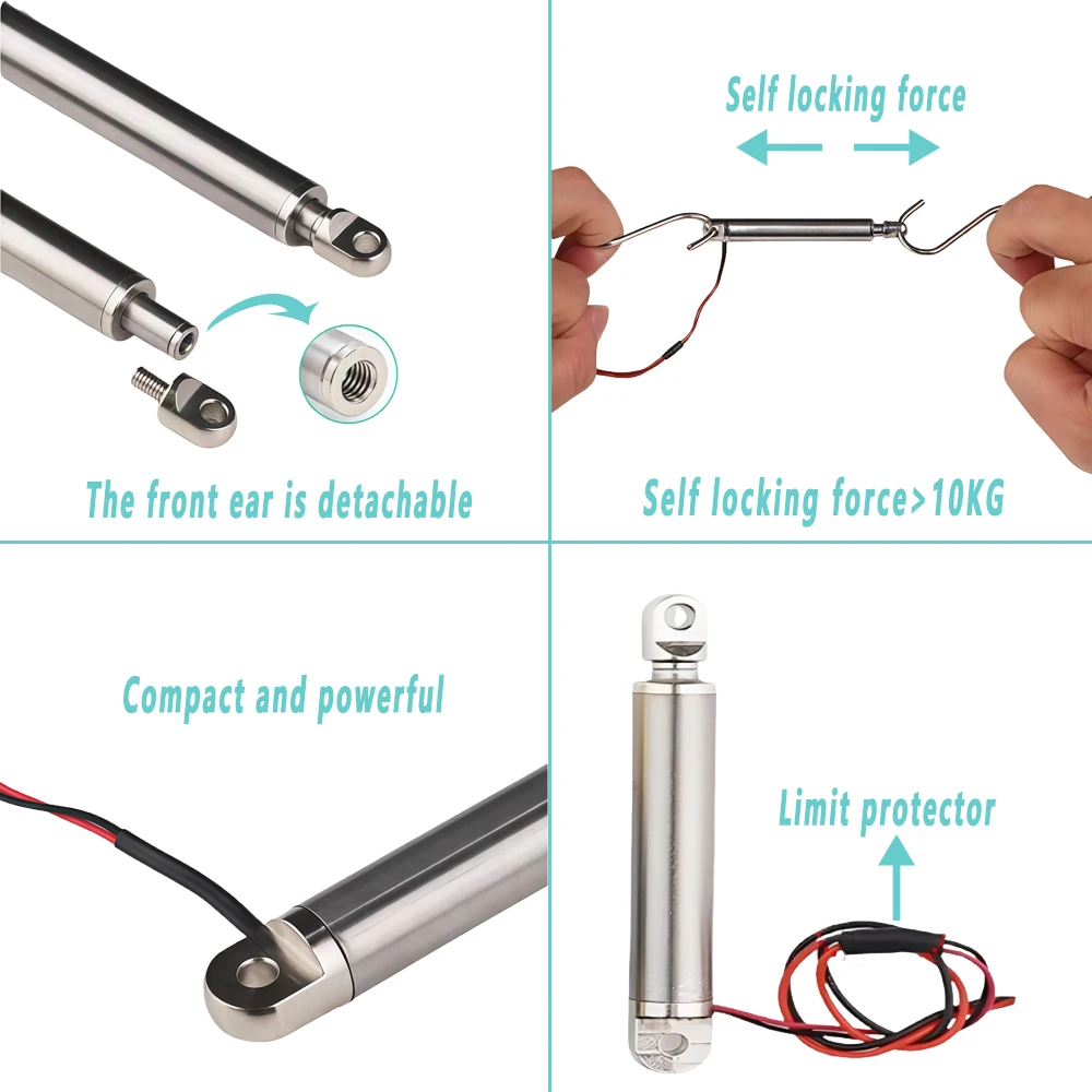 16mm Mini Telescopic Pen Type Linear Actuator 12V/24V Metal Electric Push Rod 10/20/30/50mm Load 20Kg For RC Truck Car Boat Toy