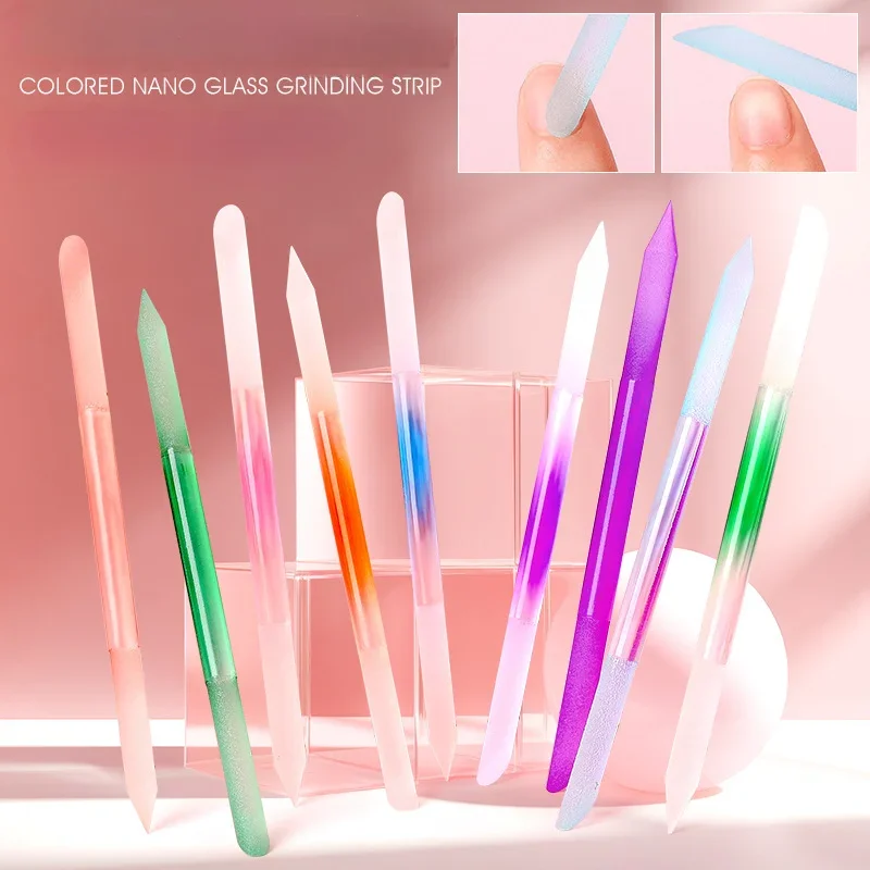 

Nano Glass Nail Art Rubbing Strip Professional Nail File Glass Cuticle Pusher Crystal Stick Manicure Polish Strip Polishing Tool
